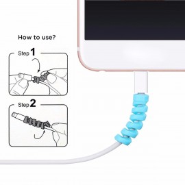 4lü Apple, Android Şaj Kablosu Koruyucu Silikon Spiral Yay Aparat