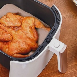 50 Adet Air Fryer Pişirme Kağıdı Tek Kullanımlık Yağ Su Geçirmez Yapışmaz Deliksiz Düz Kare Model