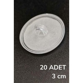 20 Adet Şeffaf Yuvarlak 3 Cm Çaplı Güçlü Disk Yapışkanlar